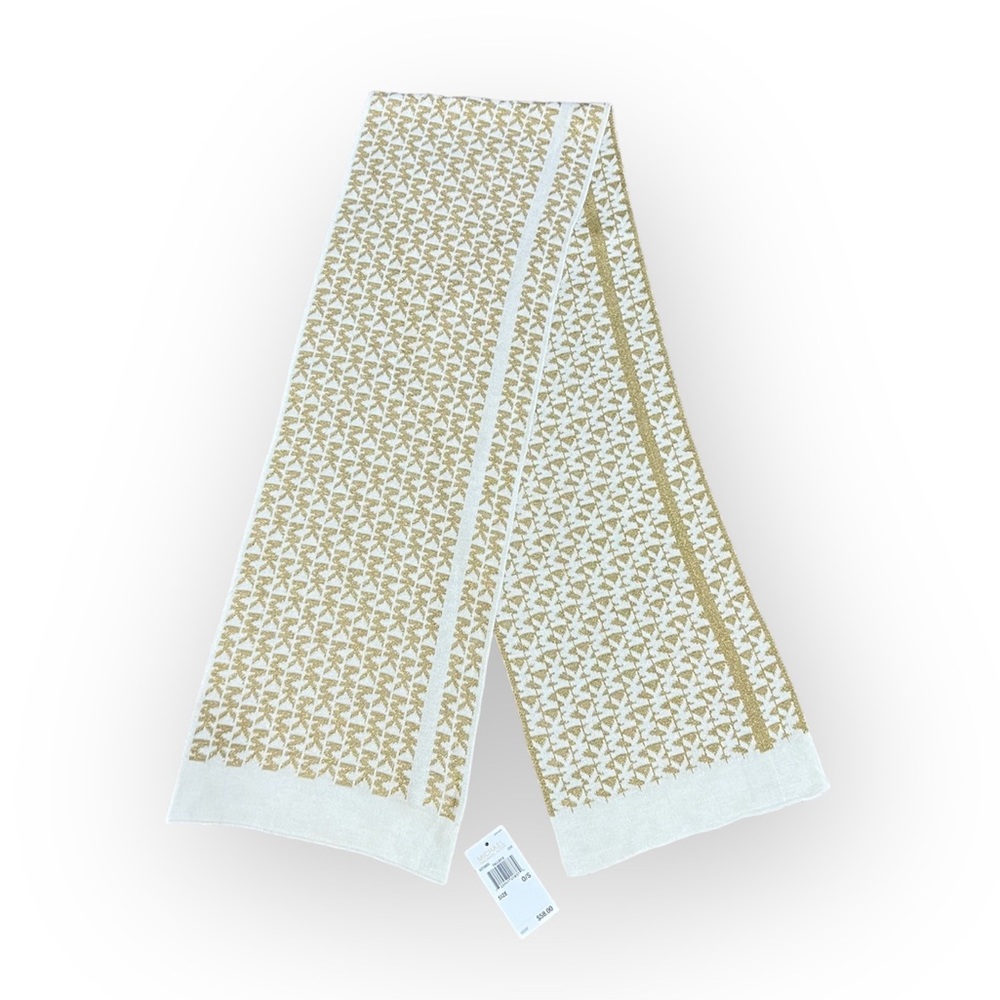 MICHAEL Michael Kors Gold/Ivory Logo Scarf